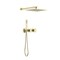 Kibi Cube 2 Function Thermostatic Shower System With Rough In Valve - Brushed Gold KSF414BG - alternate 1
